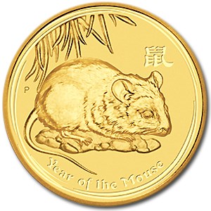 2008 Australia 1/2 oz Gold Lunar Mouse BU (Series II) 2008 Australia 1/2 oz Gold Lunar Mouse BU (Series II)